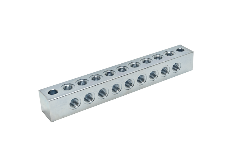 Коллекторный блок на 9 выходов 90° М10