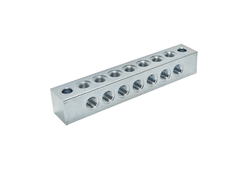 Коллекторный блок на 7 выходов 90° М10